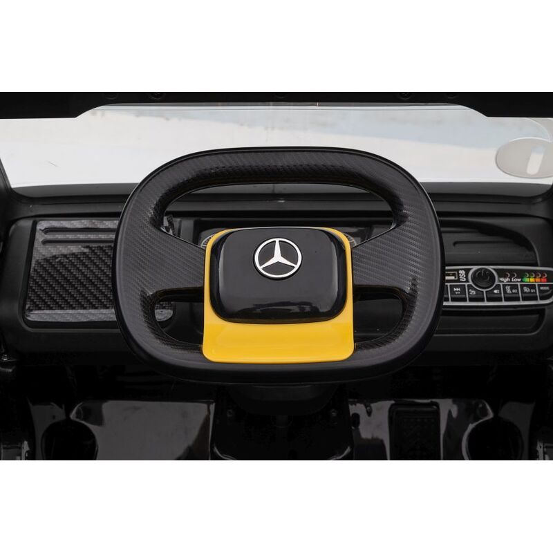 Mercedes XMX622B LCD ühekohaline elektriauto koos haagisega, kollane