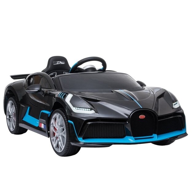 Bugatti Divo üheistmeline lasteauto, mustaks lakitud