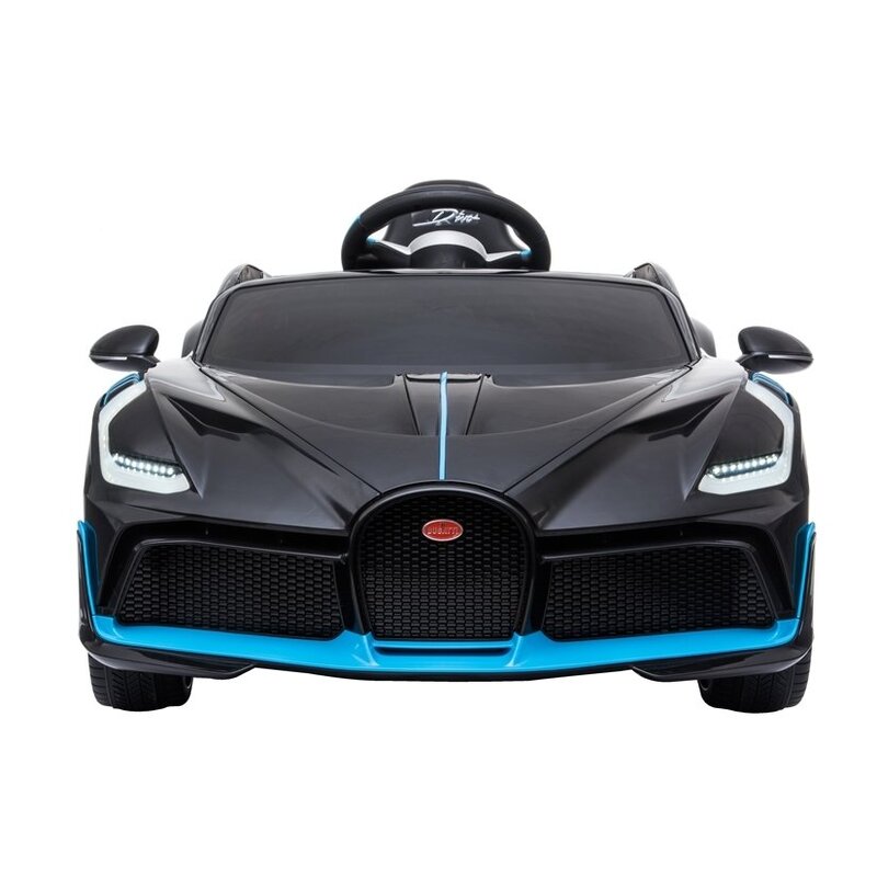 Bugatti Divo üheistmeline lasteauto, mustaks lakitud