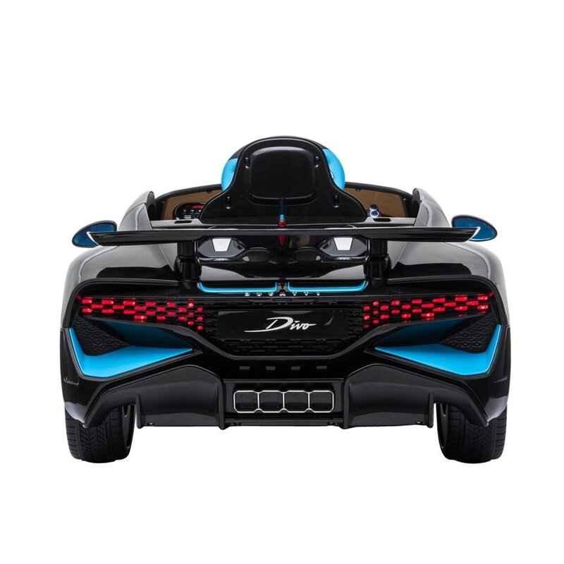 Bugatti Divo üheistmeline lasteauto, mustaks lakitud