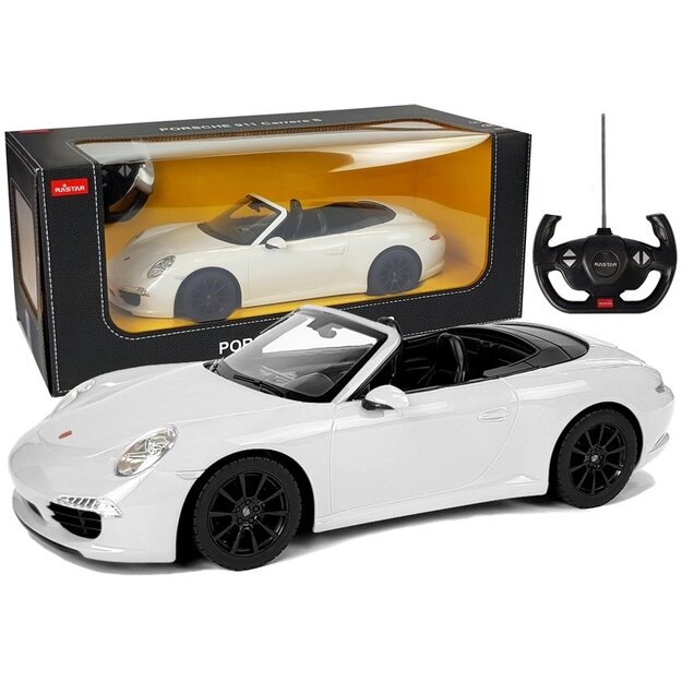 Porsche 911 puldiga auto, 1:14, valge