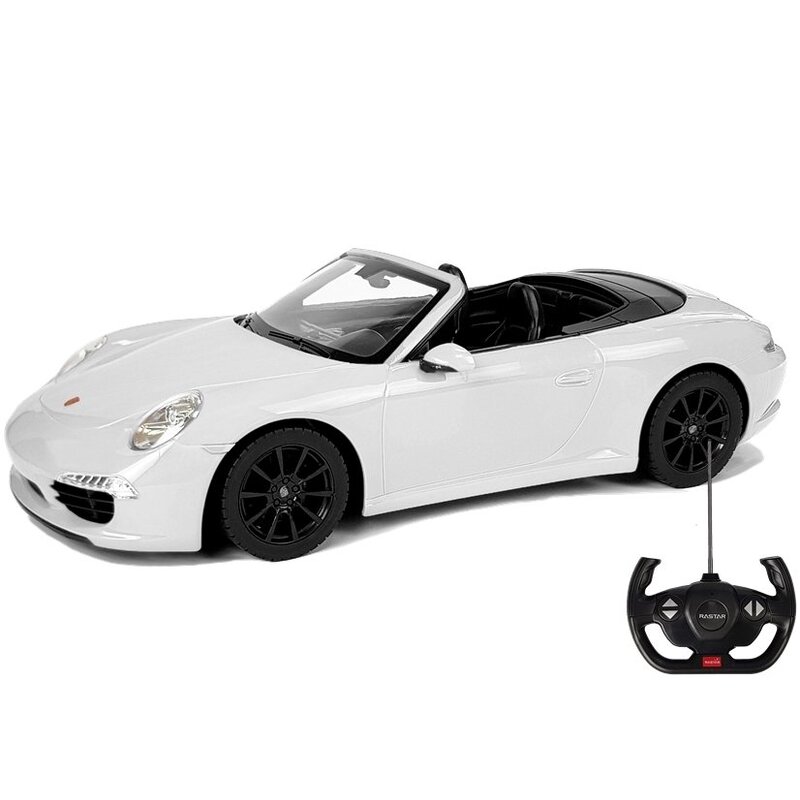 Porsche 911 puldiga auto, 1:14, valge