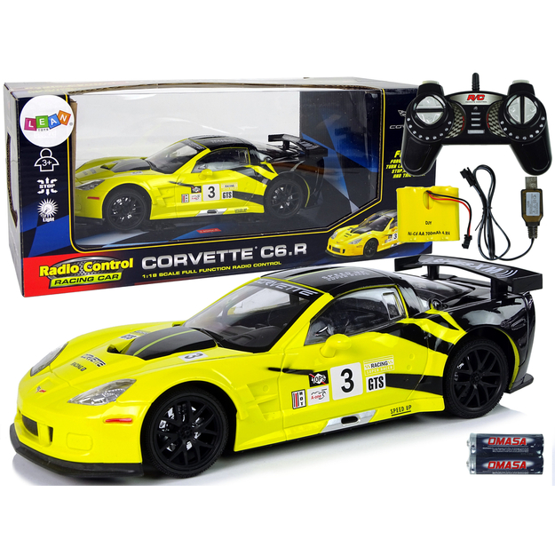 Raadioteel juhitav sportauto Corvette C6.R, kollane