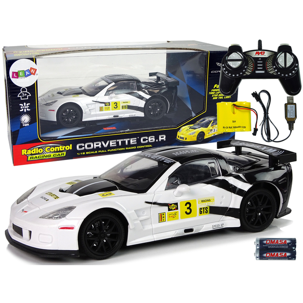 Kaugjuhitav sportauto Corvette C6 R, valge