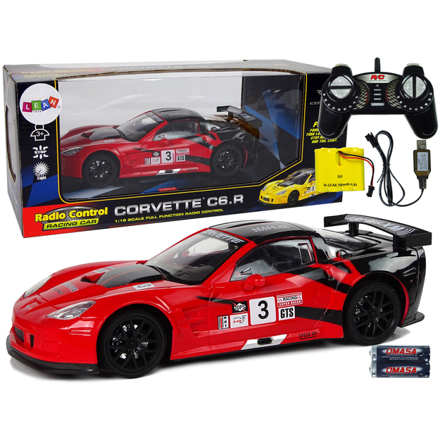 Raadioteel juhitav sportauto Corvette C6. R, punane