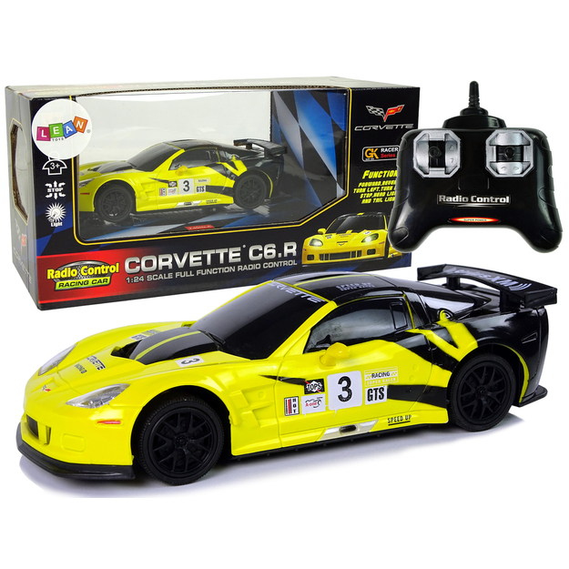 Raadioteel juhitav sportauto Corvette C6. R, kollane