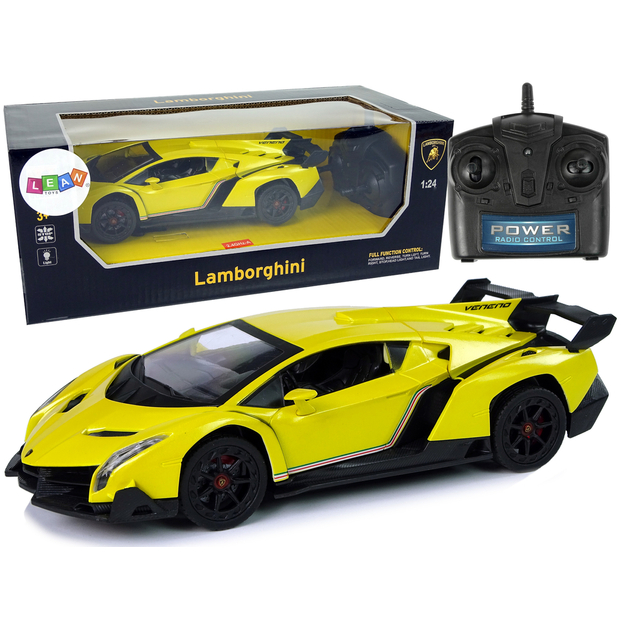 Raadioteel juhitav sportauto Lamborghini Veneno, kollane