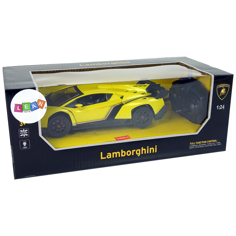 Raadioteel juhitav sportauto Lamborghini Veneno, kollane